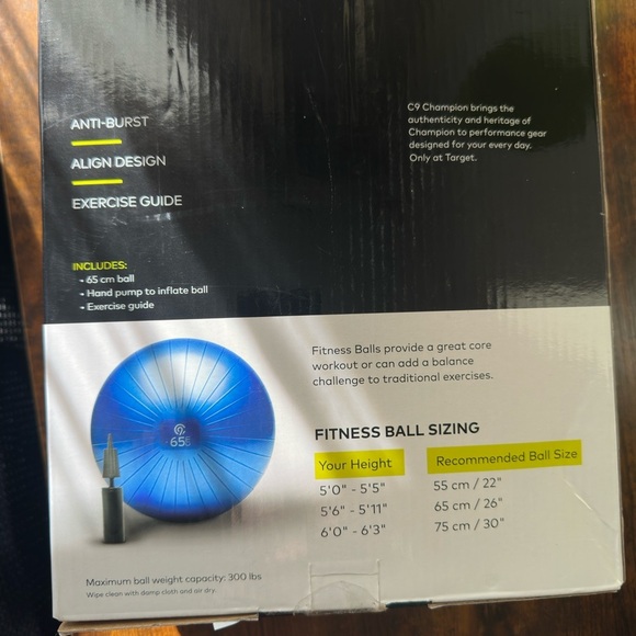 Champion Blue Fitness Ball with Pump - Picture 2 of 3
